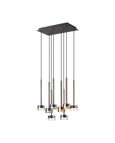Sophisticated waterfall effect 50x30cm pendant lamp with multi-colored shades GX53 max 12W