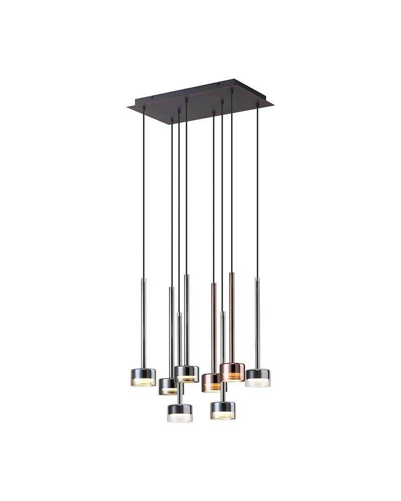 Lámpara colgante 50x30cm efecto cascada sofisticada con tulipas de varios colores GX53 máx 12W