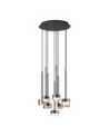 Lámpara colgante Ø41cm cascada con tulipas transparentes, cromo, bronze y cobre GX53 máx 12W