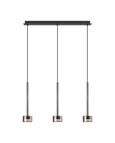 Elegant three-light cascade pendant lamp GX53 max 12W chrome finish