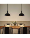 30cm metal ceiling light, 20W E27, black, gold interior, black cable