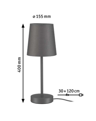 Nordic table lamp, grey or sand, 15.5cm, 20W, E27