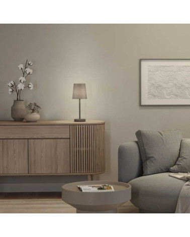 Nordic table lamp, grey or sand, 15.5cm, 20W, E27