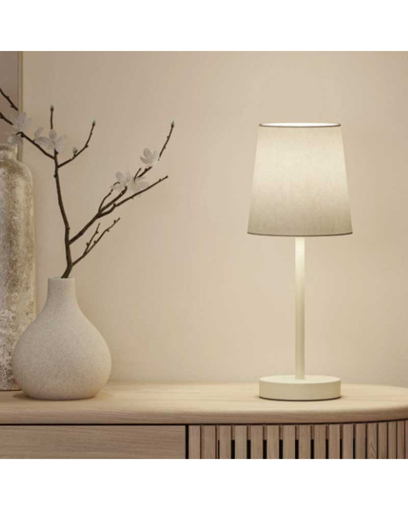 Lámpara de mesa nórdica gris o arena 15,5cm 20W E27