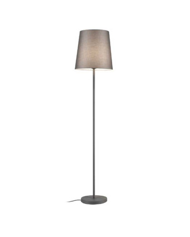 Lámpara de pie de 165 cm, 20 W, casquillo E27, acabado nórdica gris o arena con pantalla de tela y base metal cable tela