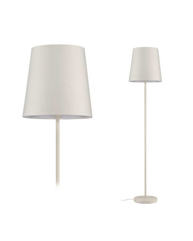 165cm floor lamp, 20W, E27 socket, Nordic gray or sand finish with fabric shade and metal base and fabric cable