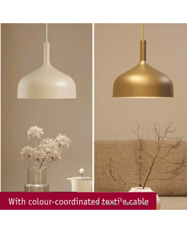 30cm metal ceiling light, 20W E27, matte gold, gold cable
