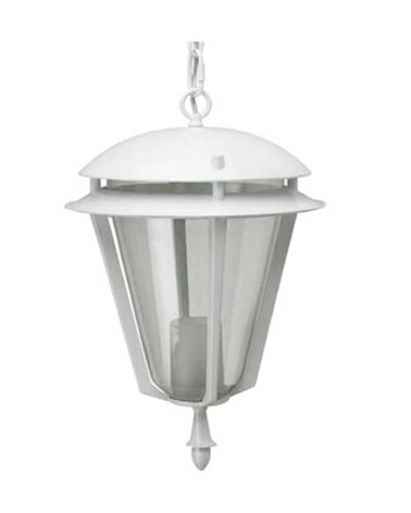 Farol colgante de exterior 100W E27 aluminio blanco