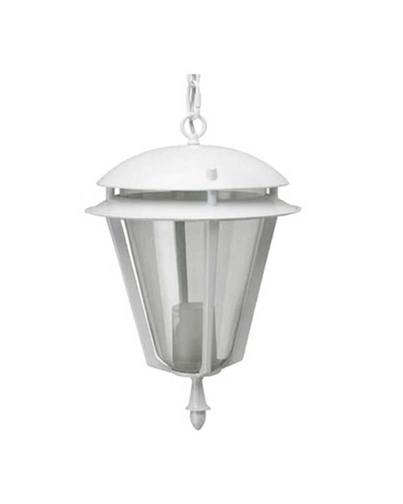 Farol colgante de exterior 100W E27 aluminio blanco