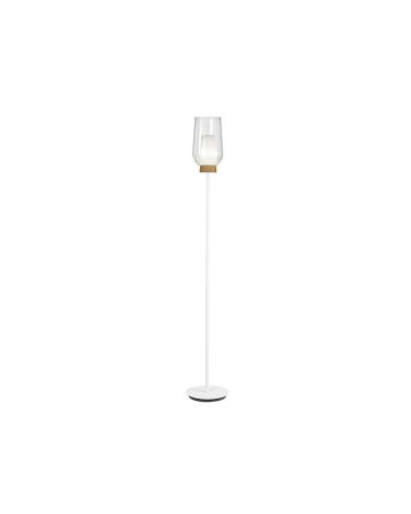 E27 max. 20W floor lamp in modern white and wood finish or elegant gold and marble 