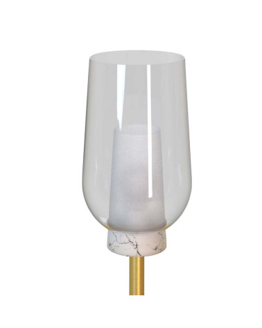  E27 max. 20W floor lamp in modern white and wood finish or elegant gold and marble 