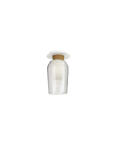Elegant original design ceiling light with E27 glass shade in two finishes