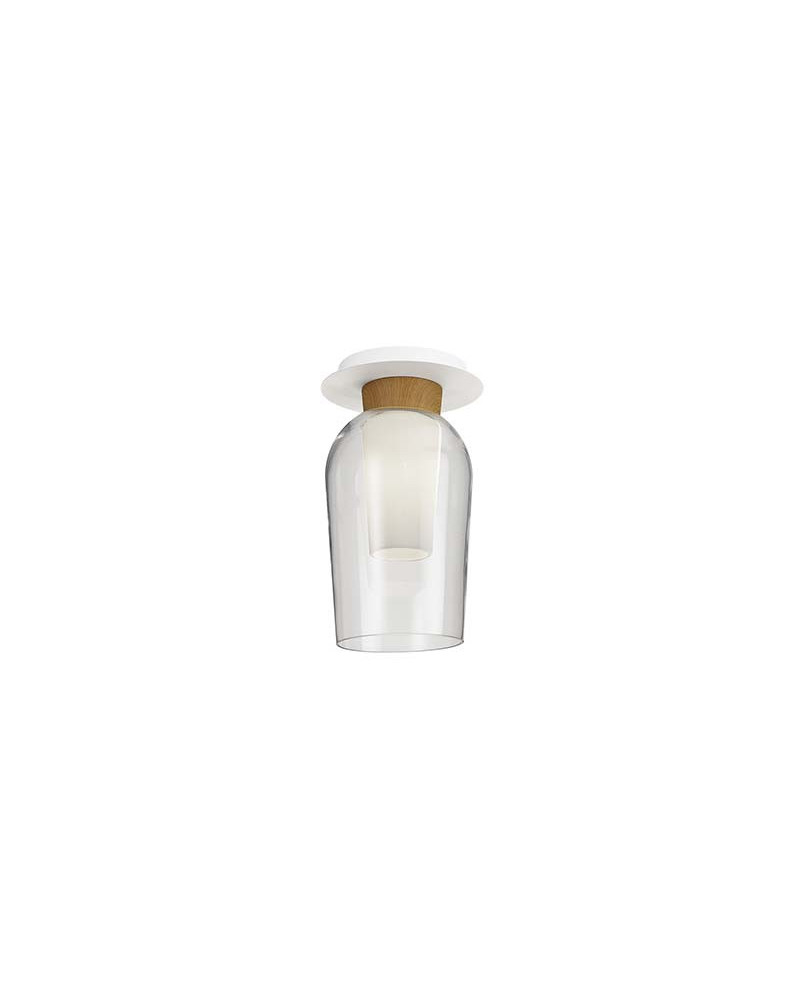 Elegant original design ceiling light with E27 glass shade in two finishes