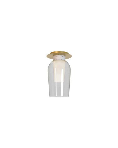 Elegant original design ceiling light with E27 glass shade in two finishes