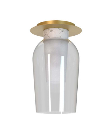 Elegant original design ceiling light with E27 glass shade in two finishes