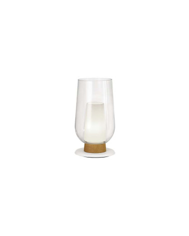 Lámpara de sobremesa estilizada de diseño E27 en dorado o blanco con imitación de madera o mármol