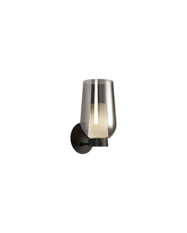 Aplique de pared contemporáneo de diseño elegante E27 max. 20W acabado negro y mármol