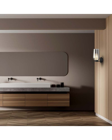 Elegant contemporary wall light E27 max. 20W black and marble finish