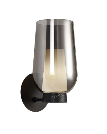 Elegant contemporary wall light E27 max. 20W black and marble finish