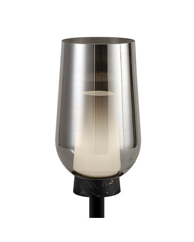 Lámpara de pie E27 max. 20W en elegante negro con imitación de mármol