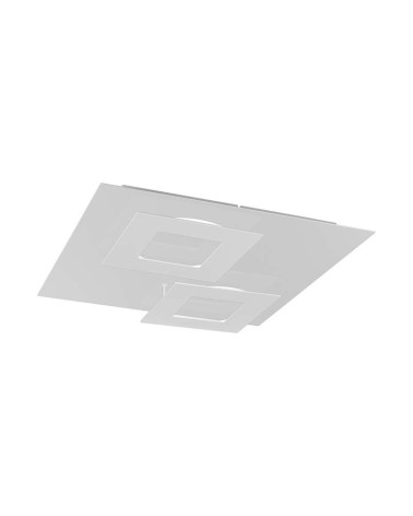 Geometric ceiling light 50x50cm LED 48W 3000K with floating squares in white finish