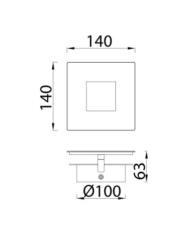 14x14cm LED 12W wall light with customizable geometry panel, 3000K white finish