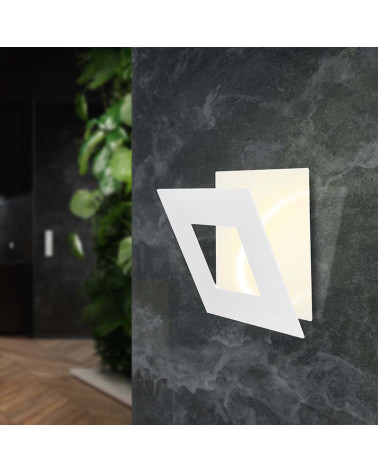 Aplique de pared 18x18cm LED 18W con panel de geometría personalizable 3000K acabado blanco