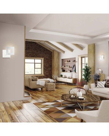 Aplique de pared 40x40cm LED 40W con panel de geometría personalizable 3000K acabado blanco
