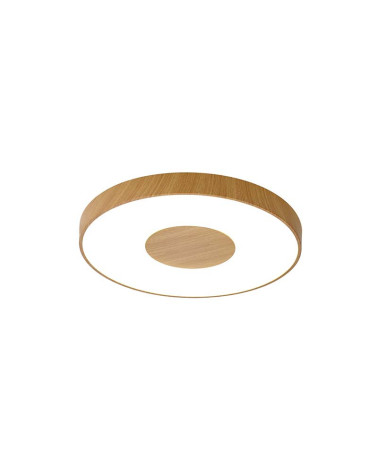 Plafón circular Ø38cm LED inteligente 56W regulable CCT 2700K-4000K-5000K acabado madera