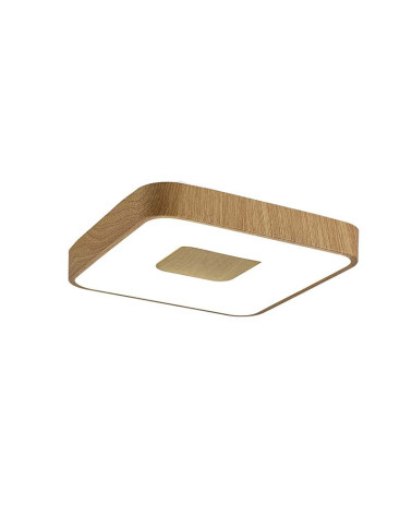 Square ceiling light 34cm smart LED 56W dimmable CCT 2700K-4000K-5000K wood finish