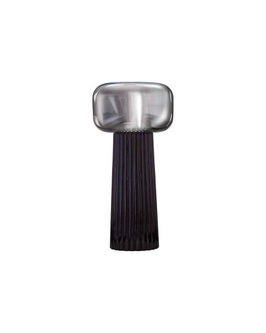 Table lamp in sophisticated black finish, retro-chic industrial style, 1xE27 semi-transparent tinted glass