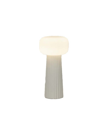Minimalist Nordic design table lamp, 1xE27, white finish and opal glass that convey purity and calm