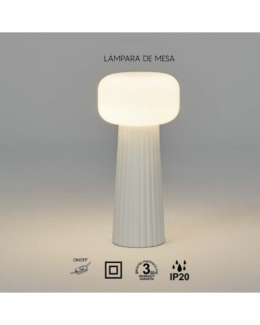 Minimalist Nordic design table lamp, 1xE27, white finish and opal glass that convey purity and calm