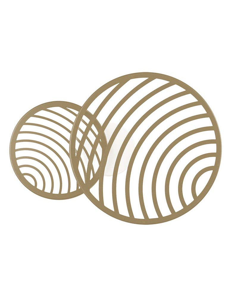 Ceiling light 56x40cm LED 30W 3000K gold finish with overlapping concentric discs, small format