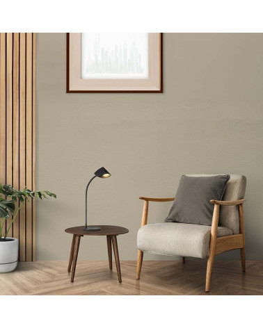 Lámpara de sobremesa 56cm para lectura LED 8,5W 3000K diseño contemporáneo minimalista en negro