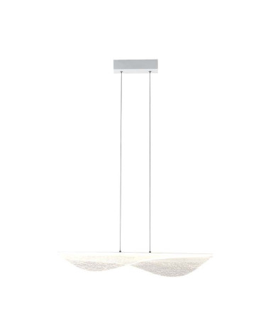 Large textured wavy panel 50W 3000K white LED pendant lamp
