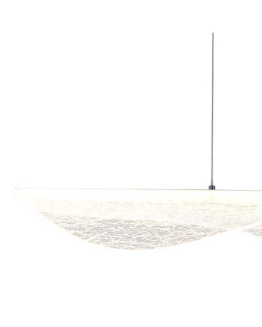 Lámpara colgante LED de 50W y 3000K blanca de panel ondulado texturizado grande