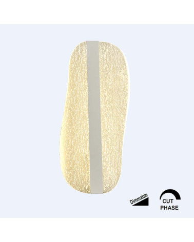 Aplique de pared LED regulable 15W 3000K panel ondulado texturizado de 45cm acabado en blanco