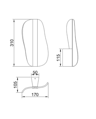 12W 3000K LED wall light with 31cm textured wavy panel in white finish