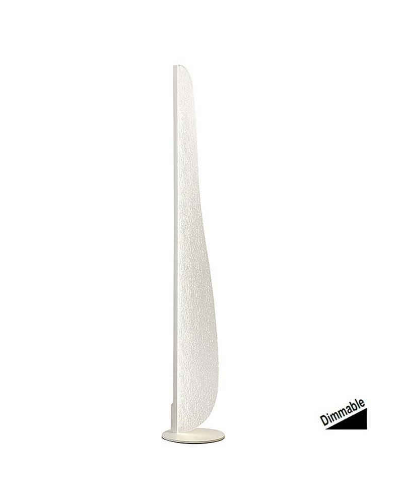 153cm LED dimmable floor lamp, 20W 3000K, modern design with wavy and textured white panel
