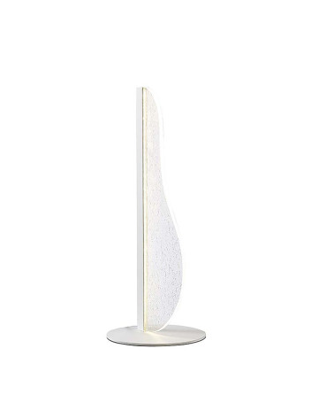 Lámpara de sobremesa 37,5cm LED 12W 3000K diseño moderno con panel blanco ondulado y texturizado