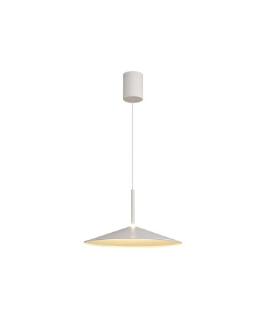 Lámpara colgante ∅47,5cm LED 16W diseño acampanado con sisema sube y baja 3000K y acabado blanco