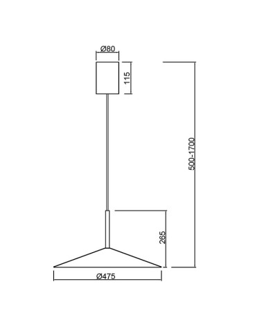 Lámpara colgante ∅47,5cm LED 16W diseño acampanado con sisema sube y baja 3000K y acabado blanco