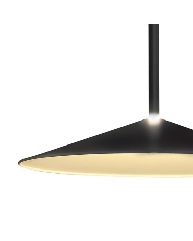48cm LED 16W pendant lamp, flared design with up and down system, 3000K and black finish