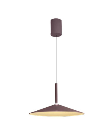 Lámpara colgante ∅47,5cm LED 16W diseño acampanado con sisema sube y baja 3000K y acabado café