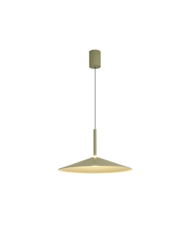 48cm LED 16W pendant lamp, flared design with up and down system, 3000K and green finish