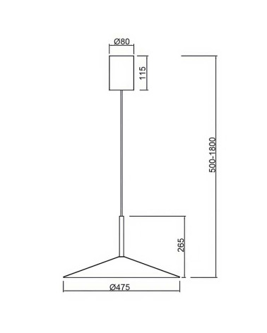 Lámpara colgante ∅47,5cm LED 16W diseño acampanado con sisema sube y baja 3000K y acabado verde