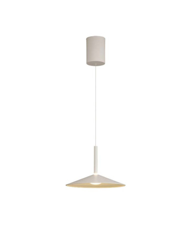 Lámpara colgante ∅32cm LED 9W diseño acampanado con sisema sube y baja 3000K y acabado blanco