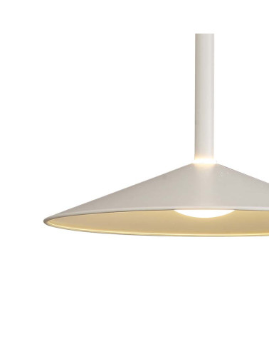Lámpara colgante ∅32cm LED 9W diseño acampanado con sisema sube y baja 3000K y acabado blanco