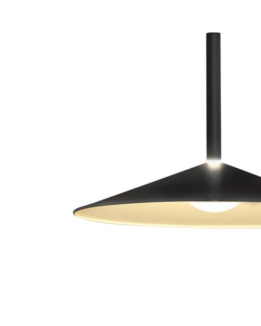 Lámpara colgante ∅32cm LED 9W diseño acampanado con sisema sube y baja 3000K y acabado negro